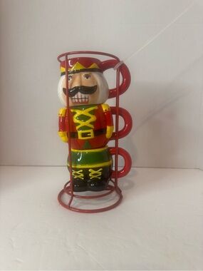 Godinger 3 Teired Nutcracker Stackable Porecelean Cups
